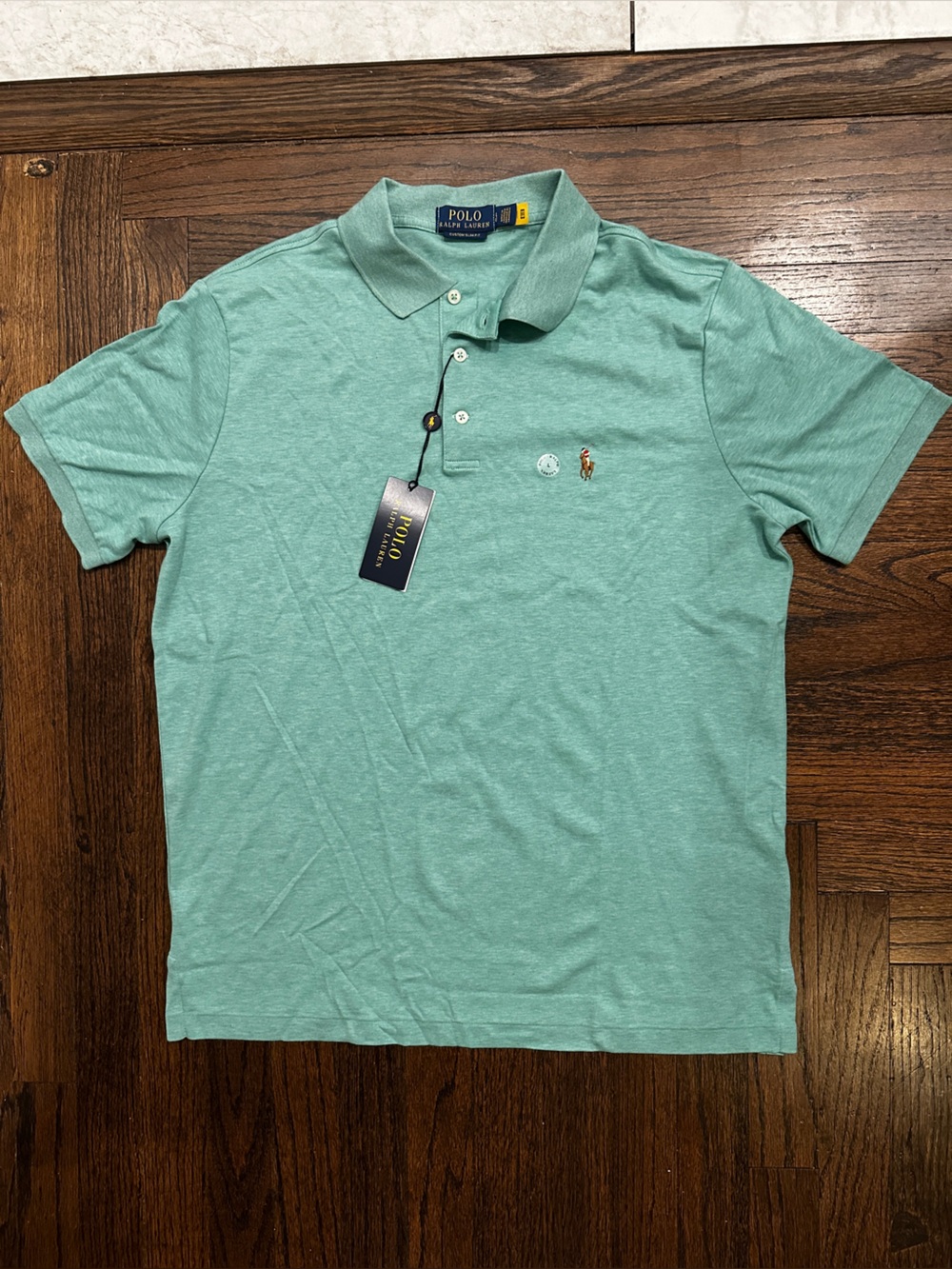 NWT Polo Men Classic Fit T-Shirt - Large, Green/Multi-Colored Pony